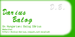 darius balog business card